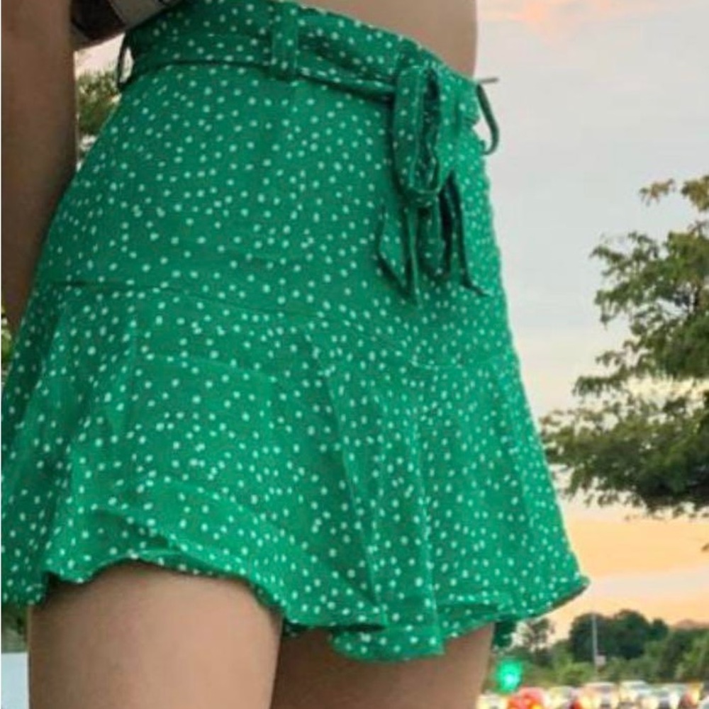 Zara Green Polka Dot Skort
